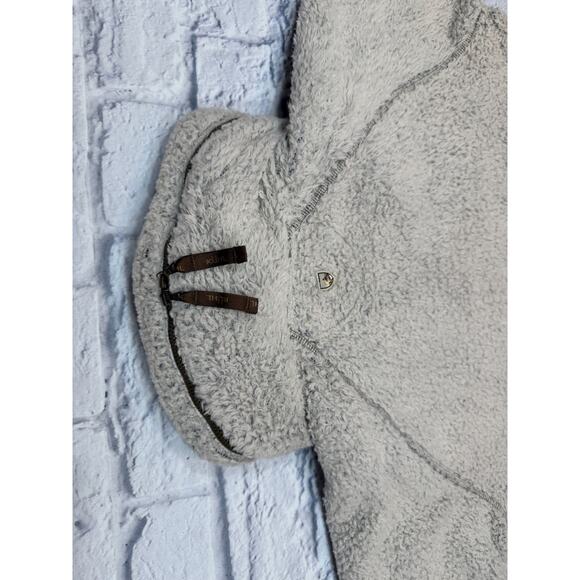 KUHL Flight Jacket Polar Fleece Fuzzy Zip Up Oatmeal beige size Large - Picture 11 of 15